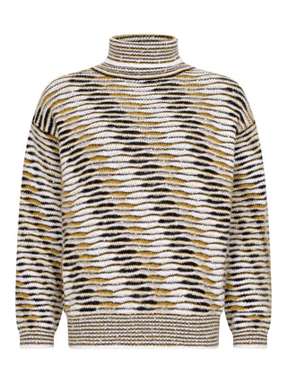 Oversized Rollkragenpullover mit Flammenmuster