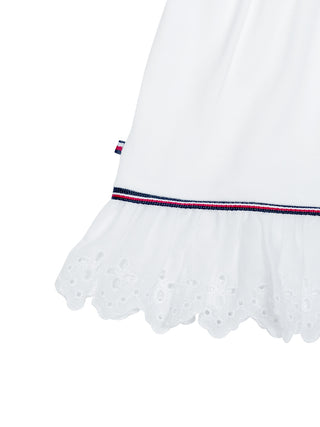 Kurzarmkleid mit Lochstickerei - Weiß
