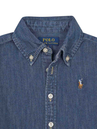 Jeanskleid mit Puffärmeln - Blau