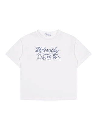 T-Shirt mit Logo-Print – Weiß