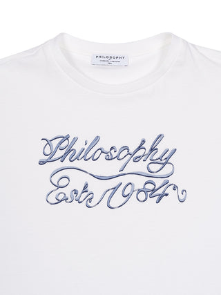 T-Shirt mit Logo-Print – Weiß