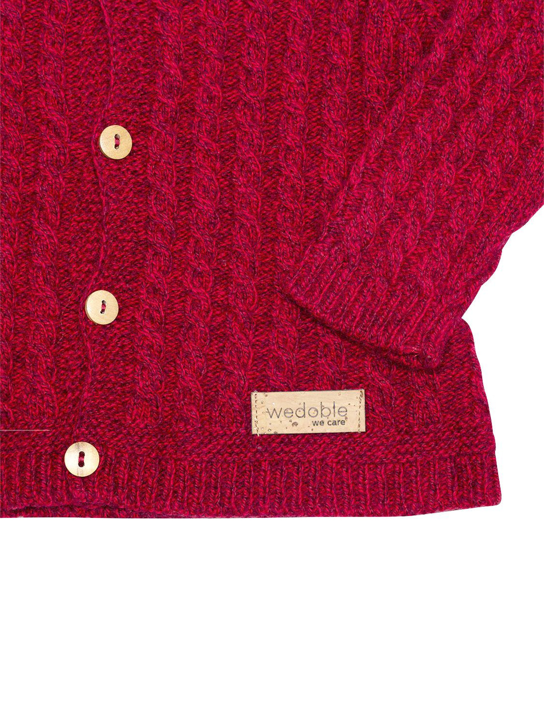 Strickcardigan mit Zopfmuster - Rot