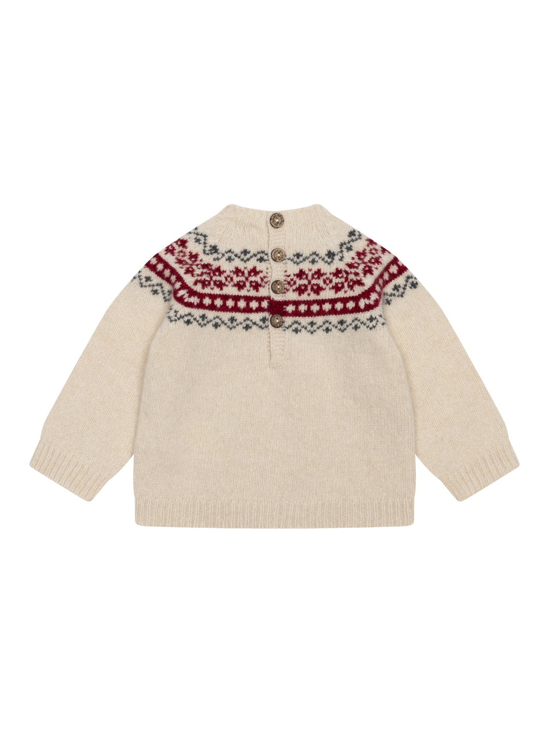 Strickpullover mit Norweger Muster - Creme