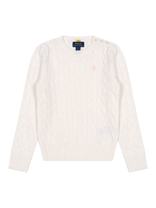 Pullover im Zopfstrick-Design - Warmweiß