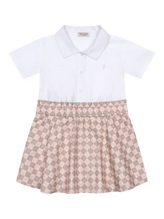 Midi Kleid Ramtek - Weiß/Rosa