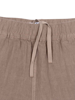 Leinenshorts mit Logo - Beige