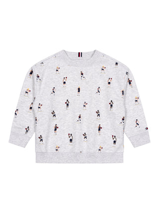 Terry-Sweatshirt mit Grafik-Logo - Light Grey Heather