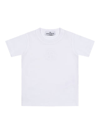 T-Shirt mit Logo-Stickerei - Weiß