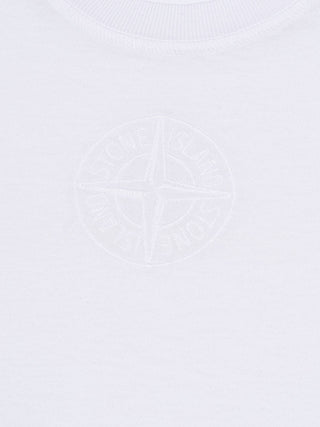 T-Shirt mit Logo-Stickerei - Weiß