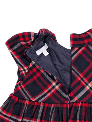 Festliches Kleid mit Schottenkaro - Rot/Navy