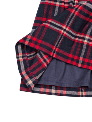 Festliches Kleid mit Schottenkaro - Rot/Navy