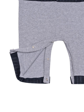 Festlicher Strampler im Layering-Look mit Nadelstreifen - Navy/Grau