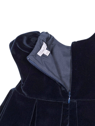 Samtkleid mit Zierschleife - Navy