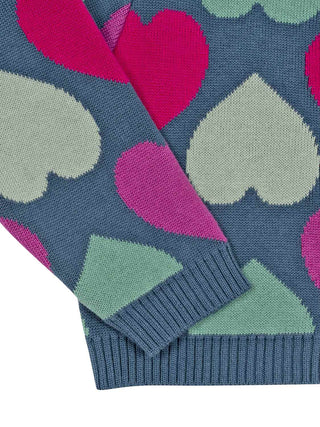 Vie Cardigan Hearts Jacquard