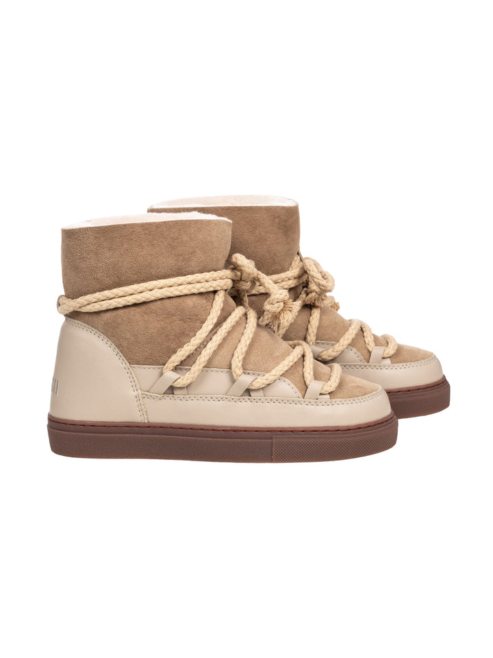 Patchwork Boots Beige