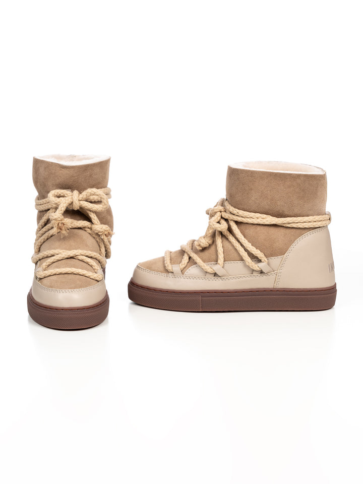 Patchwork Boots Beige