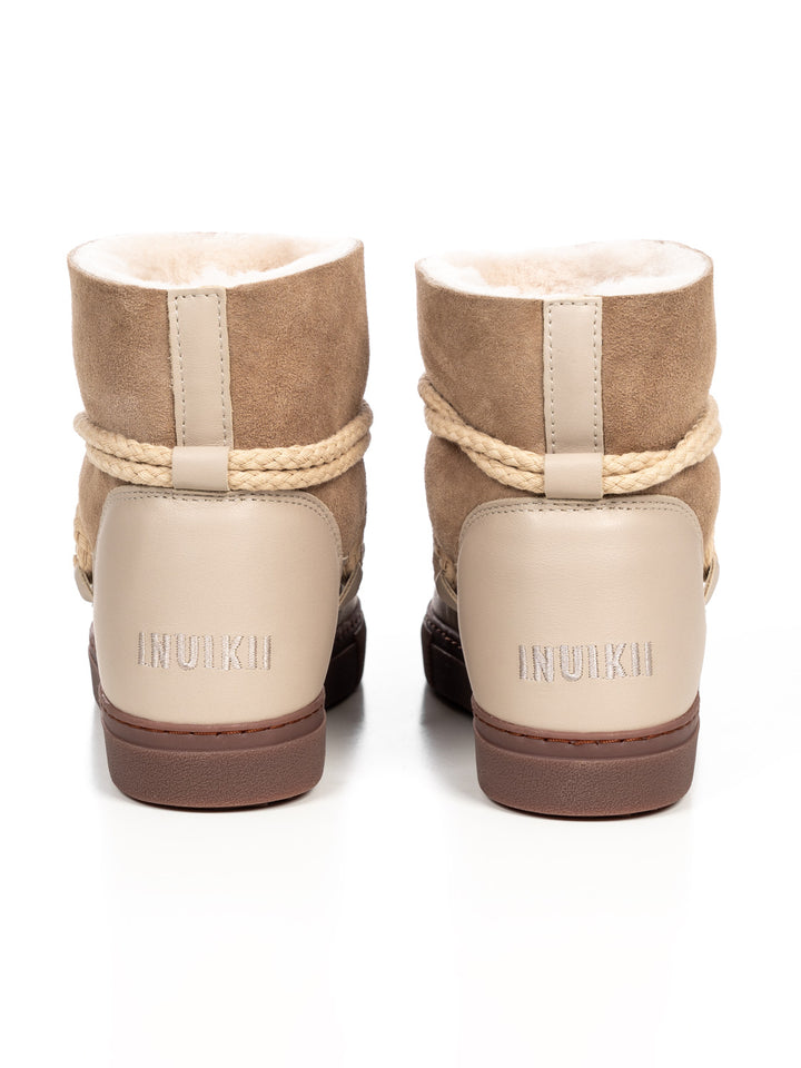 Patchwork Boots Beige