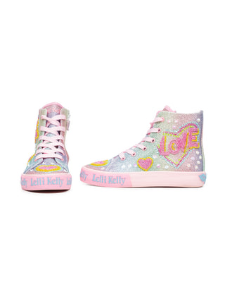 Love Rainbow Mid Shining Hi-Top Boots - Multi Glitter