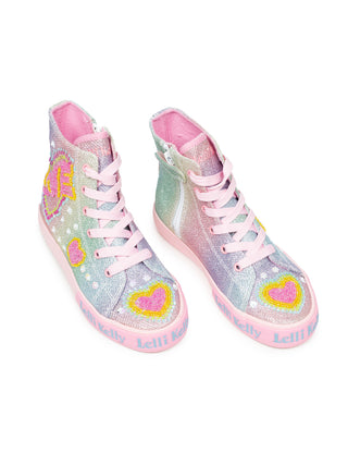 Love Rainbow Mid Shining Hi-Top Boots - Multi Glitter