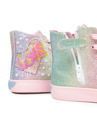 Love Rainbow Mid Shining Hi-Top Boots - Multi Glitter
