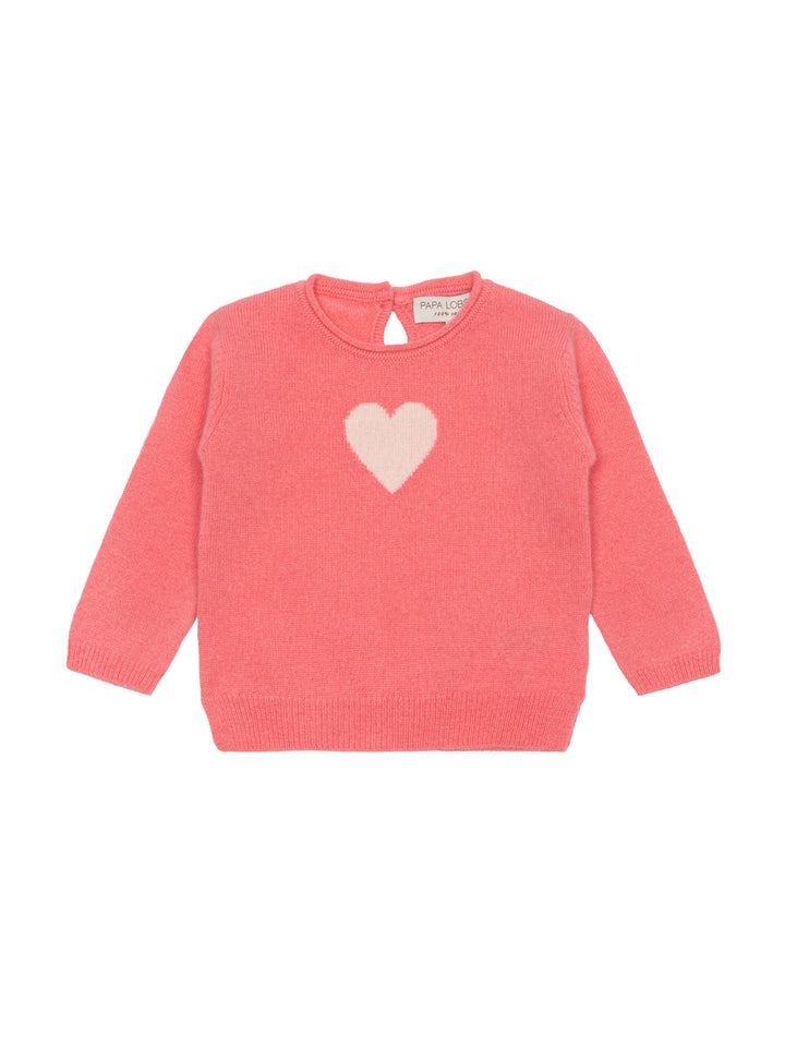 Kaschmir-Pullover Heart - Erdbeer