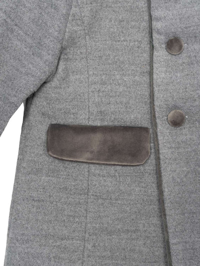 Mantel mit Samt-Details - Grau