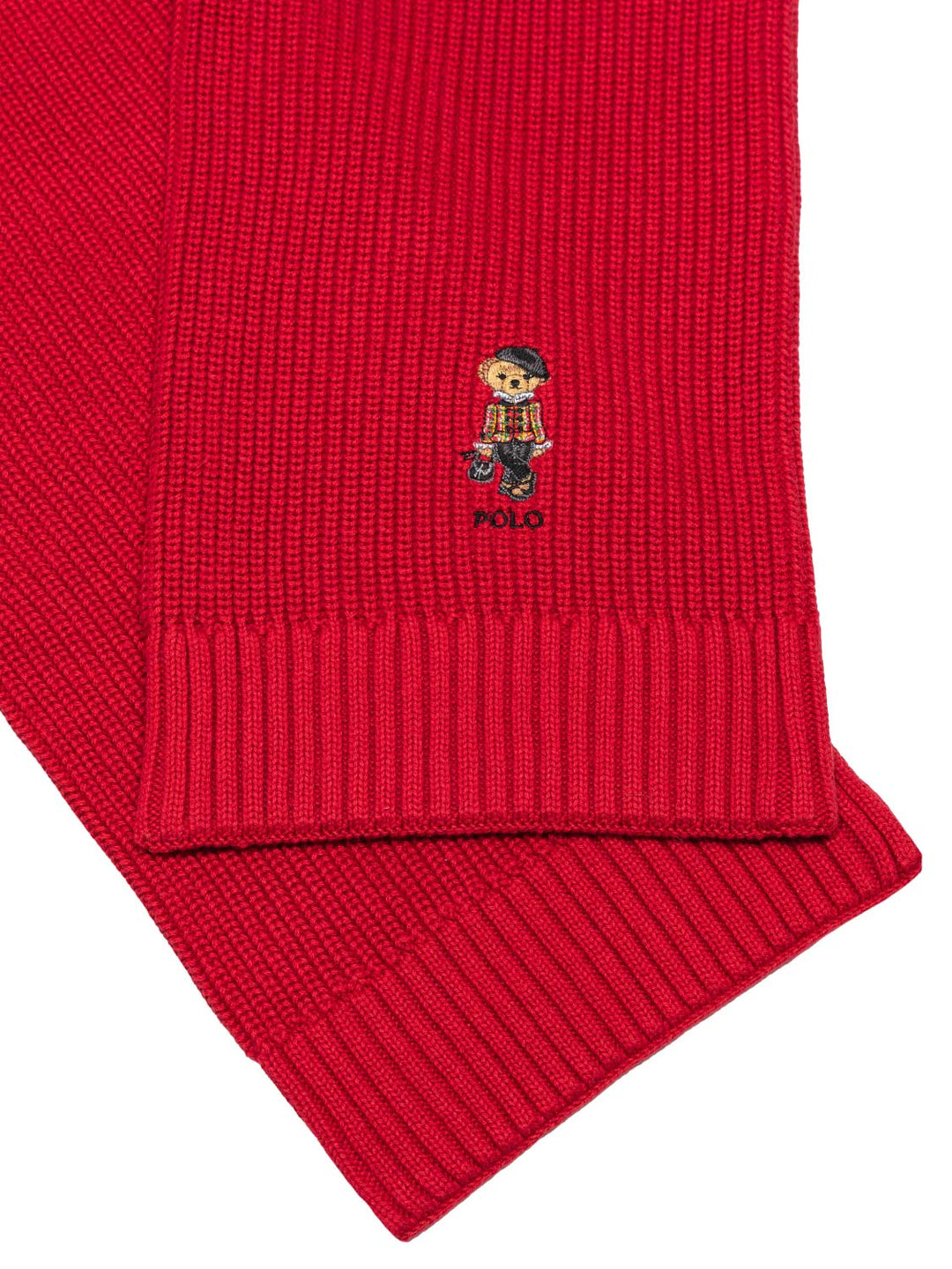 Strickschal mit Polo Bär - Red