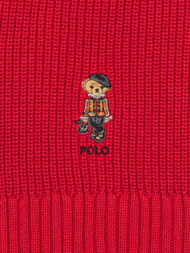 Strickschal mit Polo Bär - Red