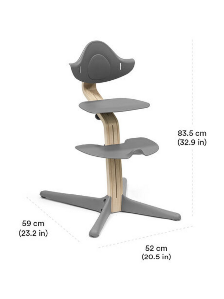 Nomi® Hochstuhl Buche - Natural/Grau