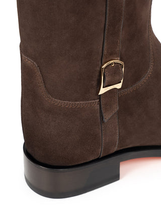 Dunkelbraune Stiefel aus Wildleder
