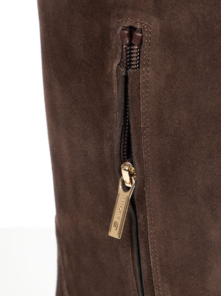 Dunkelbraune Stiefel aus Wildleder