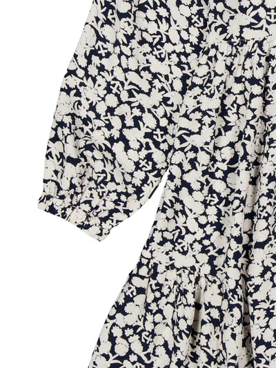 Kleid mit floralem Print - Schwarz/Weiß