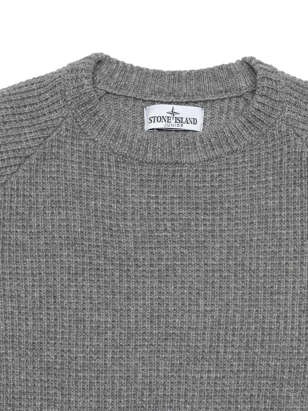 Strickpullover mit Logo-Patch - Grau