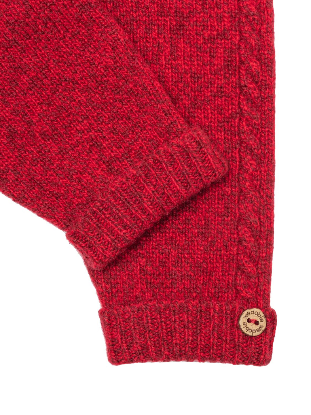 Strickhose mit Zopfstrickdetails - Rot