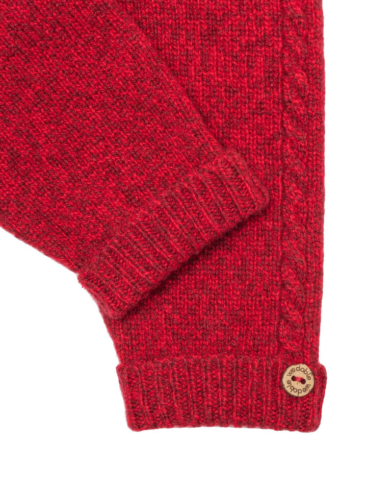 Strickhose mit Zopfstrickdetails - Rot