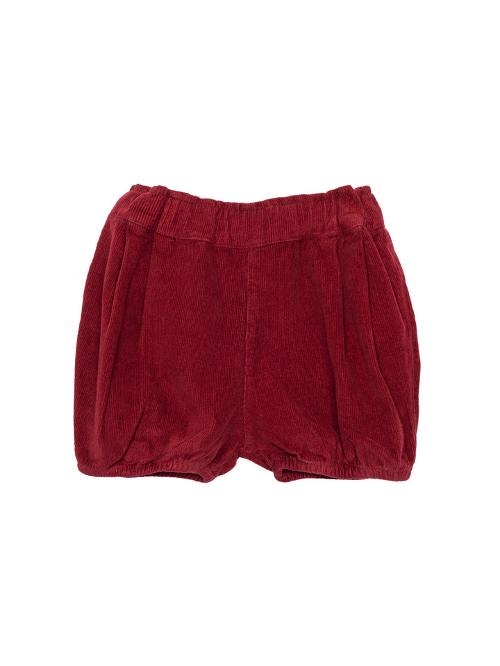 Samtshorts aus Cord - Rot