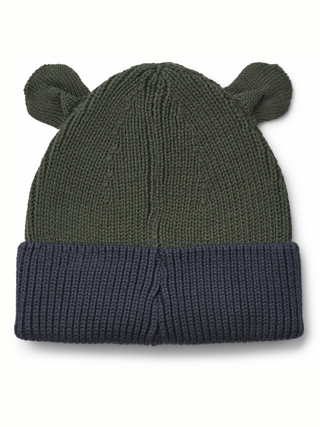 Gina Strickmütze aus Bio-Baumwolle - Hunter Green/Midnight Navy