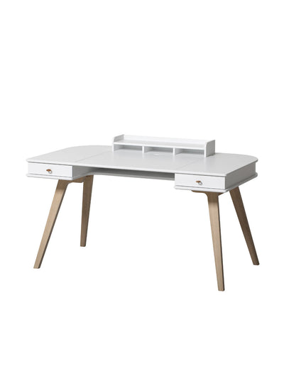 Wood Schreibtisch 66 cm - Weiß Eiche
