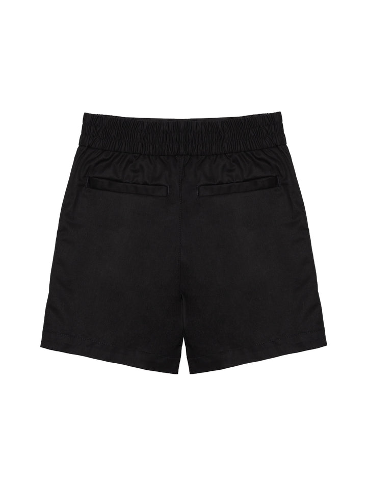 Shorts aus Baumwolltwill mit Logo-Stickerei - Schwarz