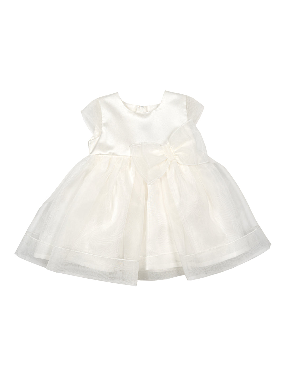 Taufkleid mit Schleife - Creme