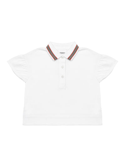 Poloshirt mit Icon-Streifen - White