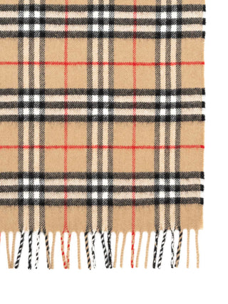 Kaschmirdecke mit Vintage-Check - Archive Beige