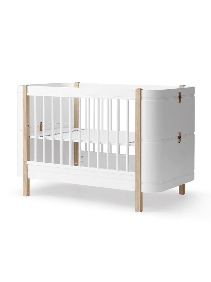 Wood Mini+ Babybett - Weiß-Eiche