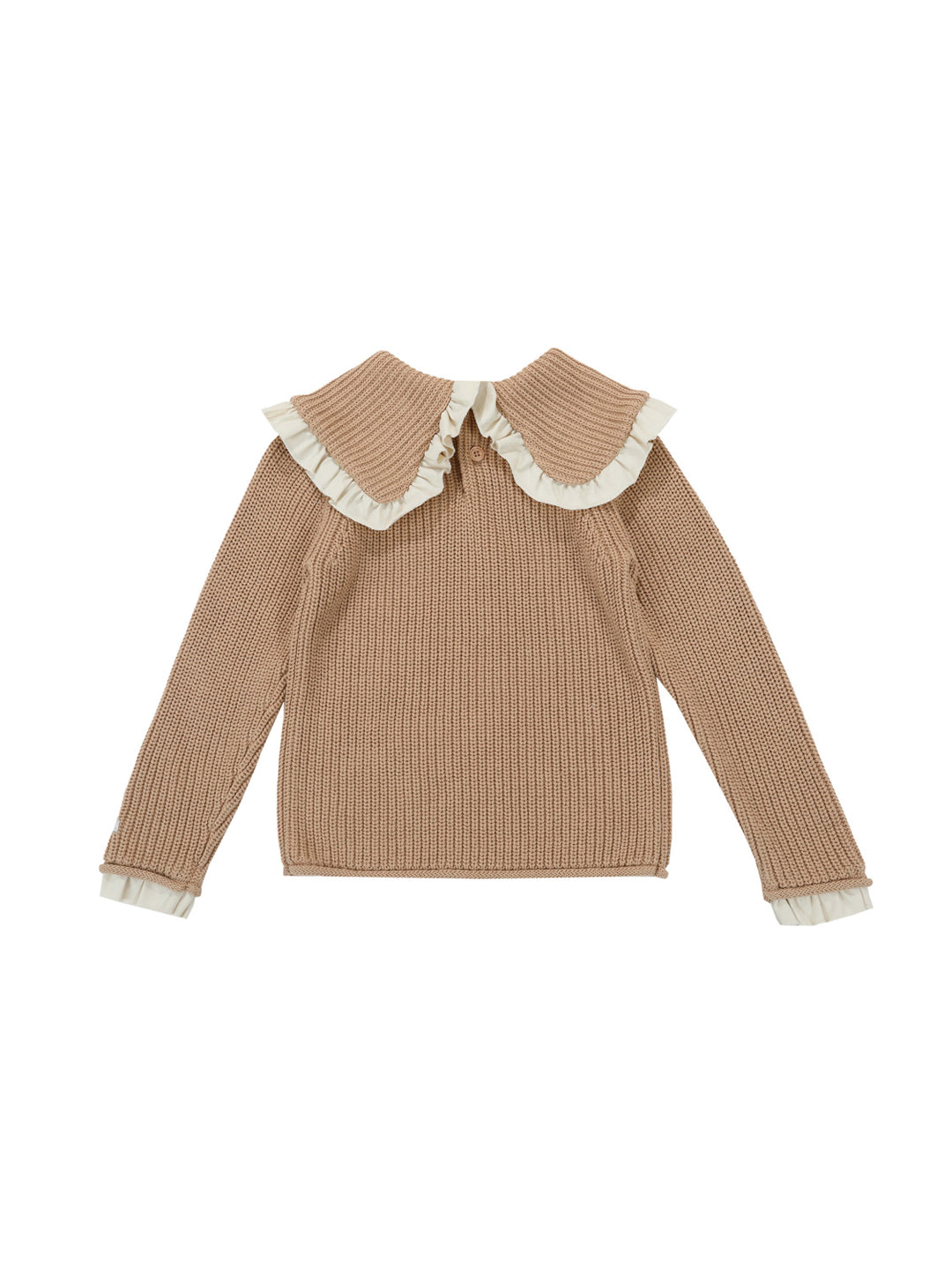 Lola Pullover mit Rüschenkragen –
Warm Sand