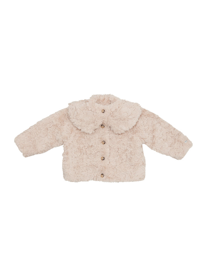 Marie Jacke aus Faux Fur – Soft Taupe Teddy