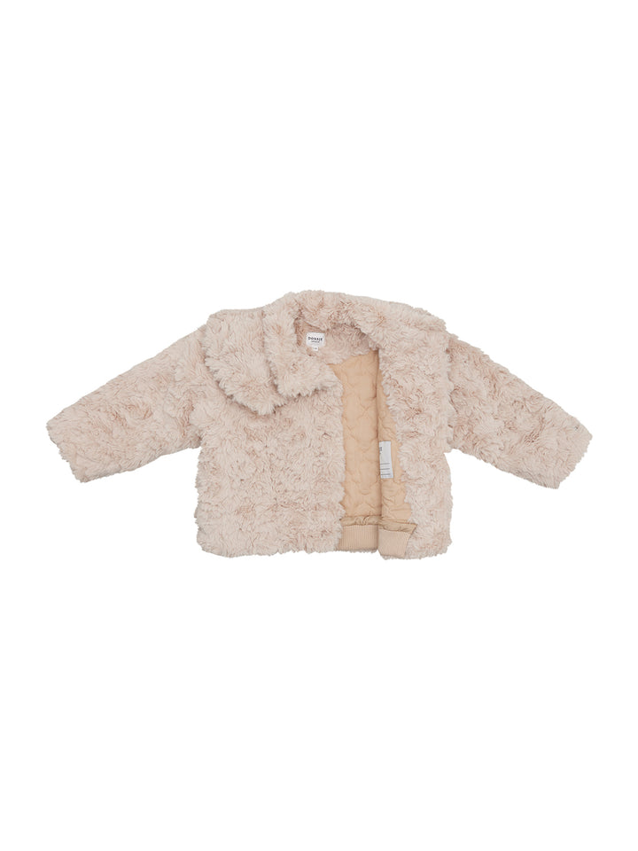 Marie Jacke aus Faux Fur – Soft Taupe Teddy