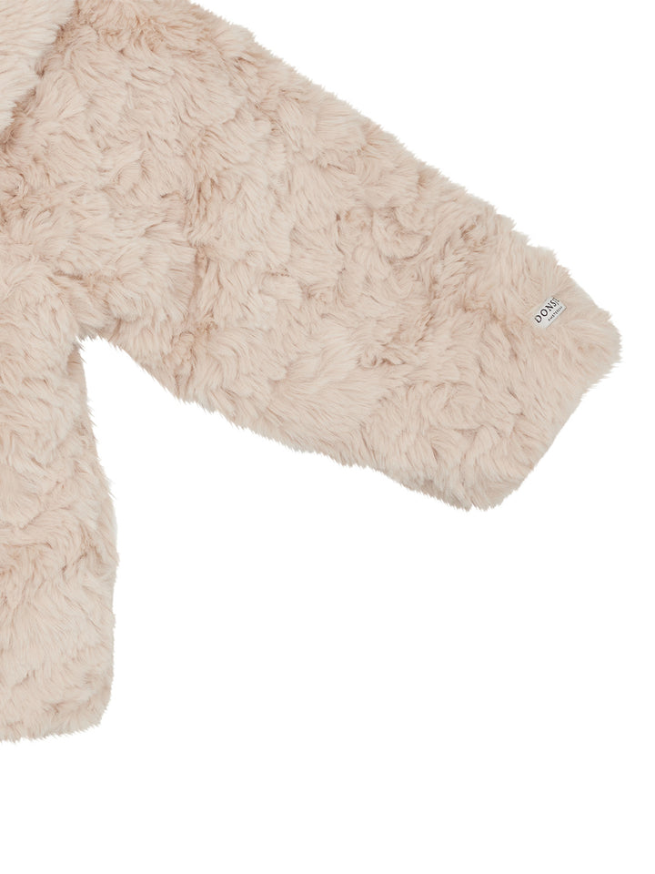 Marie Jacke aus Faux Fur – Soft Taupe Teddy