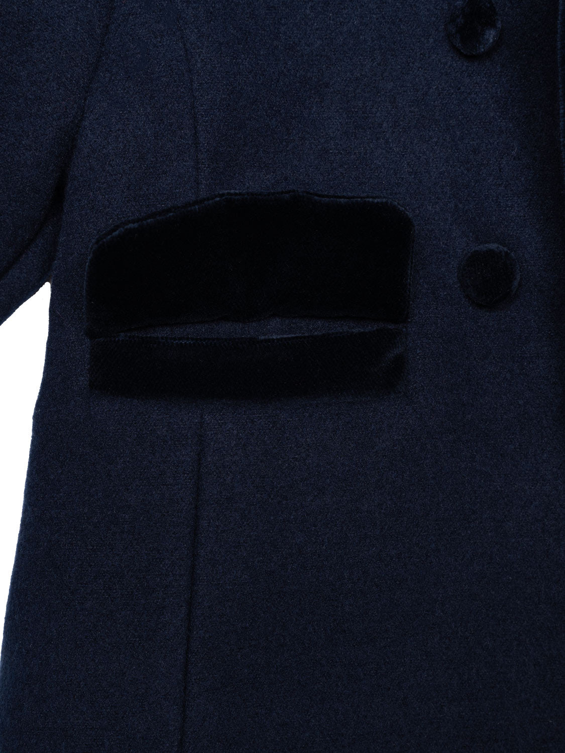 Traditioneller Mantel mit Samtknöpfen - Marine
