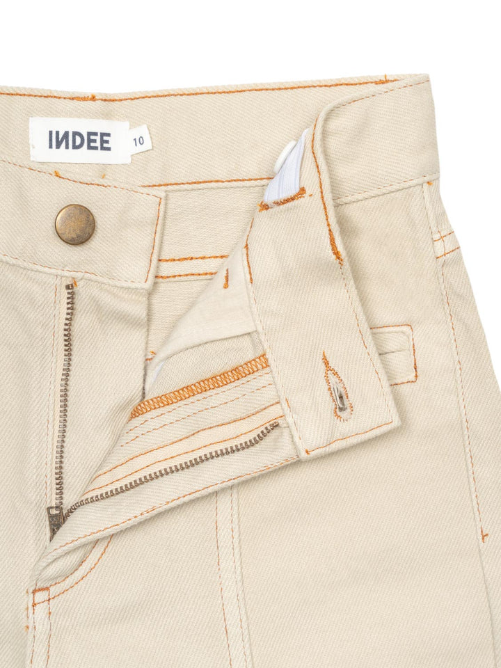 High Wasted Wide Led Jeans Oriane - Beige