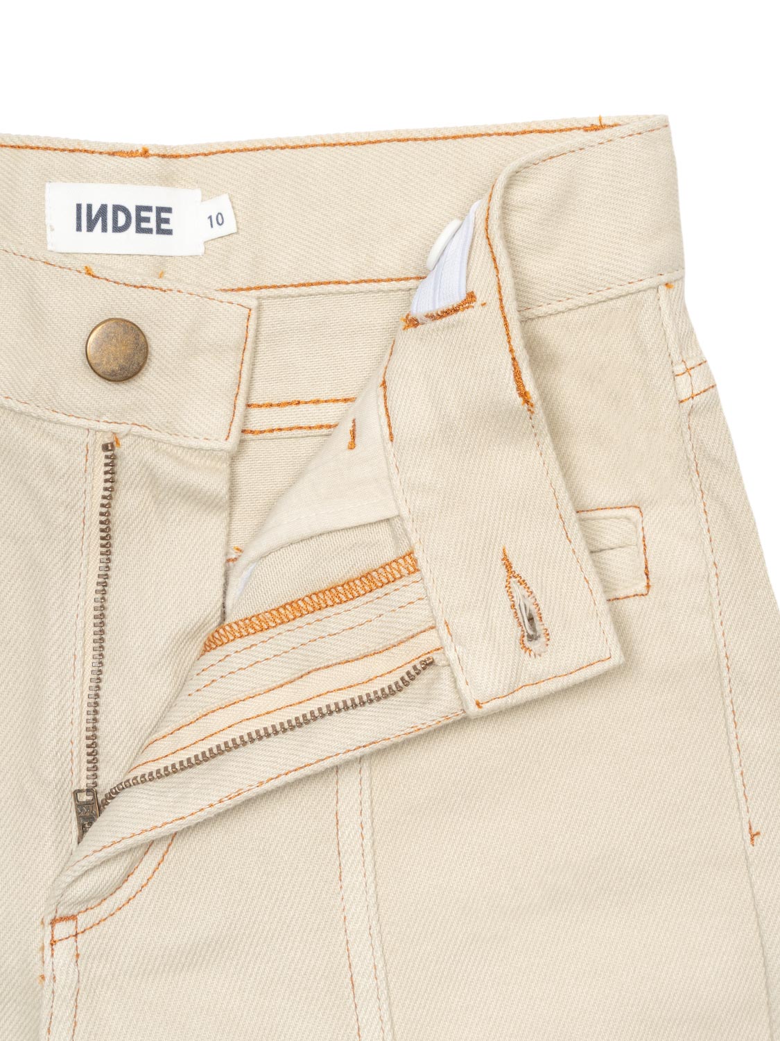 High Wasted Wide Led Jeans Oriane - Beige